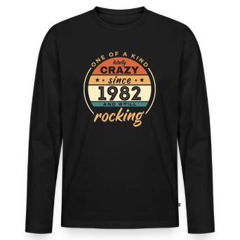Unique en son genre totalement fou depuis 1982 Rocking - T-shirt manches longues Premium bio Homme - noir - Devant - Nico (187cm)