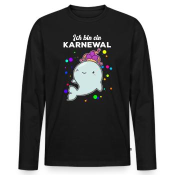 Karnewal Kölner Karneval Fasnacht Konfetti Köln - Männer Premium Bio Langarmshirt - Schwarz - Vorne - Nico (187cm)