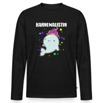 Karnewal Karnewalistin Karneval Fasnacht Konfetti - Männer Premium Bio Langarmshirt - Schwarz - Vorne - Nico (187cm)
