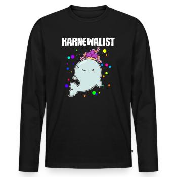 Karnewal Karnewalist Karneval Fasnacht Konfetti - Männer Premium Bio Langarmshirt - Schwarz - Vorne - Nico (187cm)