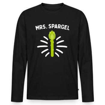 Mrs. Spargel Spargelflüsterin Vegan Gemüse - Männer Premium Bio Langarmshirt - Schwarz - Vorne - Nico (187cm)