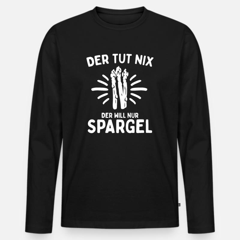 Der Tut Nix Der Will Nur Spargel Vegan Gemüse - Männer Premium Bio Langarmshirt - Schwarz