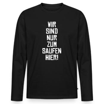 18 na endlich 18. Geburtstag | 18 Jahre volljährig - Männer Premium Bio Langarmshirt - Schwarz - Vorne - Nico (187cm)