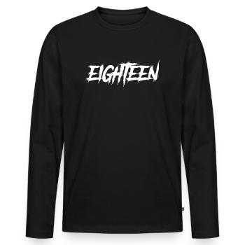 18 na endlich 18th birthday | 18 years of age - Men's Premium Organic Long Sleeve Shirt - black - Front - Nico (187cm)