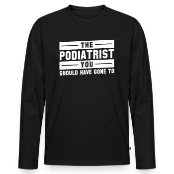 Podologe Fußpflege Pediküre Podologie Geschenke - Männer Premium Bio Langarmshirt - Schwarz - Vorne - Nico (187cm)
