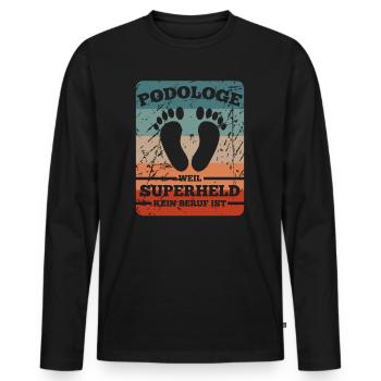Podologe Fußpflege Pediküre Podologie Geschenke - Männer Premium Bio Langarmshirt - Schwarz - Vorne - Nico (187cm)