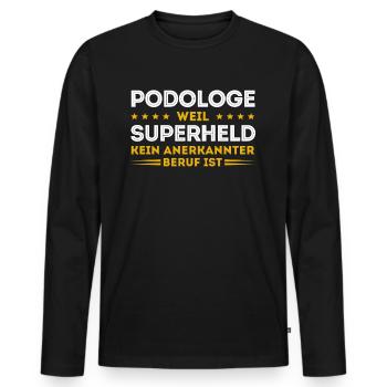 Podologe Fußpflege Pediküre Podologie Geschenke - Männer Premium Bio Langarmshirt - Schwarz - Vorne - Nico (187cm)
