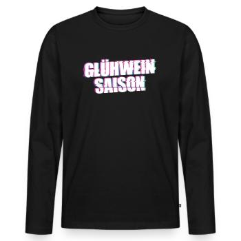 Glühwein Saison Glühwein Weihnachten - Männer Premium Bio Langarmshirt - Schwarz - Vorne - Nico (187cm)