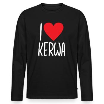 i love Kerwa Kirchweih Volksfest Kirmes Rummel - Männer Premium Bio Langarmshirt - Schwarz - Vorne - Nico (187cm)