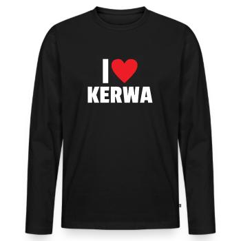 i love Kerwa Kirchweih Volksfest Kirmes Rummel - Männer Premium Bio Langarmshirt - Schwarz - Vorne - Nico (187cm)