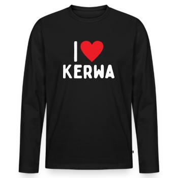 i love Kerwa Kirchweih Volksfest Kirmes Rummel - Männer Premium Bio Langarmshirt - Schwarz - Vorne - Nico (187cm)