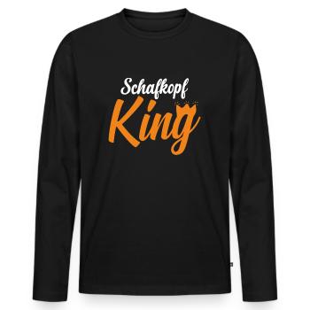 Schafkopf King - Männer Premium Bio Langarmshirt - Schwarz - Vorne - Nico (187cm)