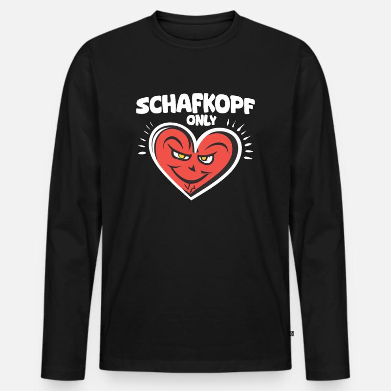 Schafkopf Only - Männer Premium Bio Langarmshirt - Schwarz