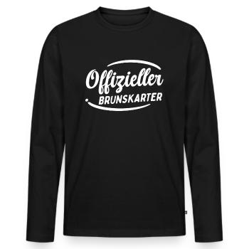 Schafkopf Offizieller Brunskarter Kartenspiel Bier - Männer Premium Bio Langarmshirt - Schwarz - Vorne - Nico (187cm)