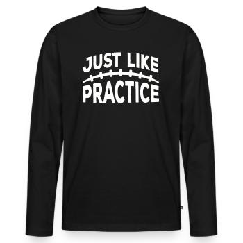 Tout comme la pratique du football américain - T-shirt manches longues Premium bio Homme - noir - Devant - Nico (187cm)