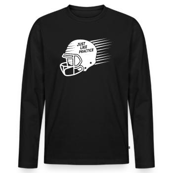Tout comme la pratique du football américain - T-shirt manches longues Premium bio Homme - noir - Devant - Nico (187cm)
