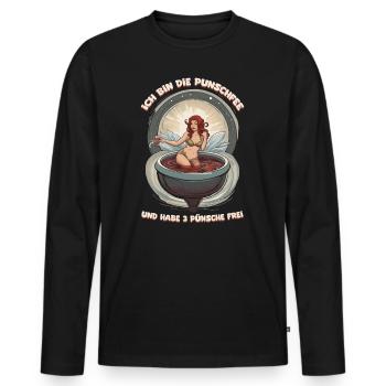 Ich bin die Punschfee Glühwein Weihnachten - Männer Premium Bio Langarmshirt - Schwarz - Vorne - Nico (187cm)