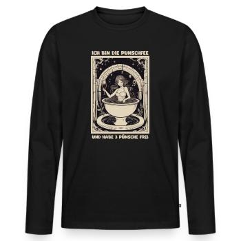 Ich bin die Punschfee Glühwein Weihnachten - Männer Premium Bio Langarmshirt - Schwarz - Vorne - Nico (187cm)
