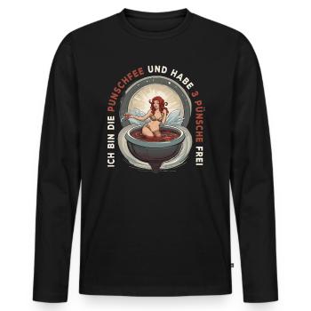 Ich bin die Punschfee Glühwein Weihnachten - Männer Premium Bio Langarmshirt - Schwarz - Vorne - Nico (187cm)