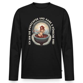 Ich bin die Punschfee Glühwein Weihnachten - Männer Premium Bio Langarmshirt - Schwarz - Vorne - Nico (187cm)