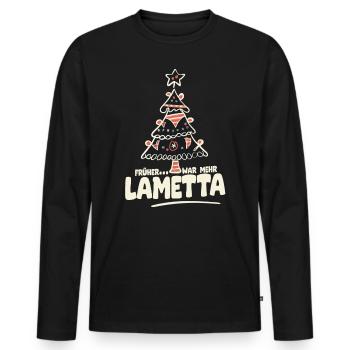Früher war mehr Lametta - Männer Premium Bio Langarmshirt - Schwarz - Vorne - Nico (187cm)