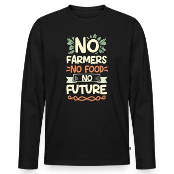 No Farmers No Food No Future Farmer Farmer - Men's Premium Organic Long Sleeve Shirt - black - Front - Nico (187cm)