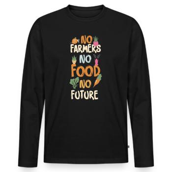 No Farmers No Food No Future Farmer Farmer - Men's Premium Organic Long Sleeve Shirt - black - Front - Nico (187cm)