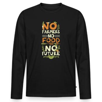No Farmers No Food No Future Farmer Farmer - Men's Premium Organic Long Sleeve Shirt - black - Front - Nico (187cm)