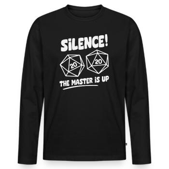 Silence! Le Master Is Up D20 Cube - T-shirt manches longues Premium bio Homme - noir - Devant - Nico (187cm)