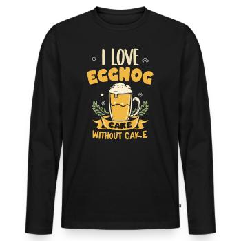 J’adore le gâteau au lait de poule sans gâteau - T-shirt manches longues Premium bio Homme - noir - Devant - Nico (187cm)