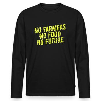 No Farmers No Food No Future Farmer Farmer - Men's Premium Organic Long Sleeve Shirt - black - Front - Nico (187cm)