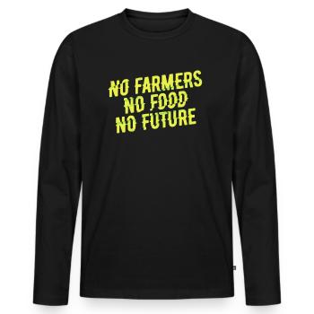 No Farmers No Food No Future Farmer Farmer - Men's Premium Organic Long Sleeve Shirt - black - Front - Nico (187cm)