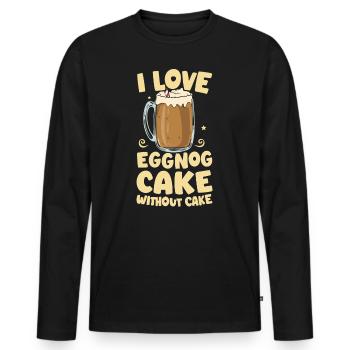 J’adore le gâteau au lait de poule sans gâteau - T-shirt manches longues Premium bio Homme - noir - Devant - Nico (187cm)