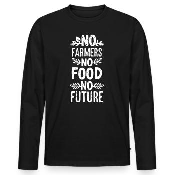 No Farmers No Food No Future Farmer Farmer - Men's Premium Organic Long Sleeve Shirt - black - Front - Nico (187cm)