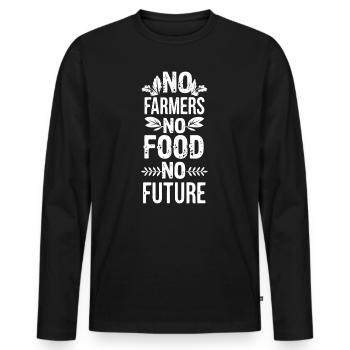 No Farmers No Food No Future Farmer Farmer - Men's Premium Organic Long Sleeve Shirt - black - Front - Nico (187cm)