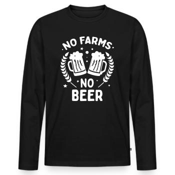 No Farms No Beer Bauern Demo Protest Landwirt - Männer Premium Bio Langarmshirt - Schwarz - Vorne - Nico (187cm)