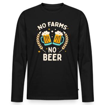 No Farms No Beer Bauern Demo Protest Landwirt - Männer Premium Bio Langarmshirt - Schwarz - Vorne - Nico (187cm)