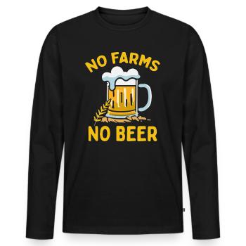Pas de fermes Pas de producteurs de bière Démo Protestation Agriculteur - T-shirt manches longues Premium bio Homme - noir - Devant - Nico (187cm)