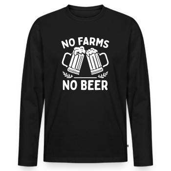 Pas de fermes Pas de producteurs de bière Démo Protestation Agriculteur - T-shirt manches longues Premium bio Homme - noir - Devant - Nico (187cm)