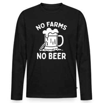 No Farmers No Beer Farmers' Protest Demo - Men's Premium Organic Long Sleeve Shirt - black - Front - Nico (187cm)