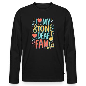 JE DÉTESTE MA FAMILLE SOURDE - T-shirt manches longues Premium bio Homme - noir - Devant - Nico (187cm)