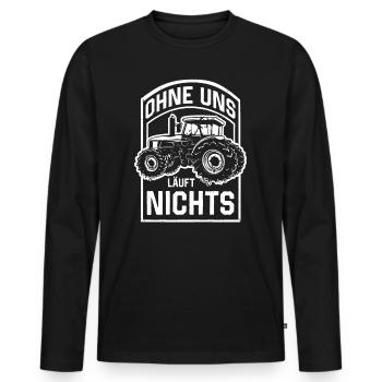 Ohne uns läuft nichts Protest Großdemo Demo Streik - Männer Premium Bio Langarmshirt - Schwarz - Vorne - Nico (187cm)