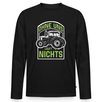 Ohne uns läuft nichts Protest Großdemo Demo Streik - Männer Premium Bio Langarmshirt - Schwarz - Vorne - Nico (187cm)