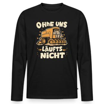 Ohne uns läuft nichts Protest Großdemo Demo Streik - Männer Premium Bio Langarmshirt - Schwarz - Vorne - Nico (187cm)