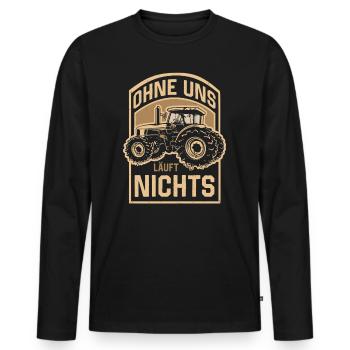 Ohne uns läuft nichts Protest Großdemo Demo Streik - Männer Premium Bio Langarmshirt - Schwarz - Vorne - Nico (187cm)