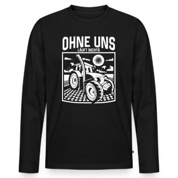 Ohne uns läuft nichts Protest Großdemo Demo Streik - Männer Premium Bio Langarmshirt - Schwarz - Vorne - Nico (187cm)