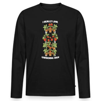 I Really Love Gardening High Vertical Garden Love - Men's Premium Organic Long Sleeve Shirt - black - Front - Nico (187cm)