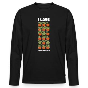 I Really Love Gardening High Vertical Garden Love - Men's Premium Organic Long Sleeve Shirt - black - Front - Nico (187cm)