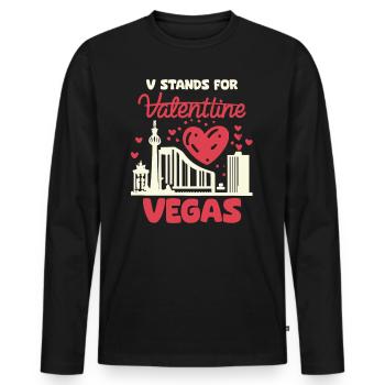 T-shirt Vegas au lieu de la Saint-Valentin – Sarcastic G - T-shirt manches longues Premium bio Homme - noir - Devant - Nico (187cm)