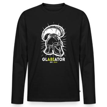 Glabiator Studium Abschlussklasse Abitur Abi 2024 - Männer Premium Bio Langarmshirt - Schwarz - Vorne - Nico (187cm)